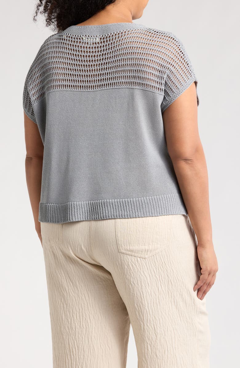 MAX STUDIO Open Weave Dolman Sweater, Alternate, color, Slate
