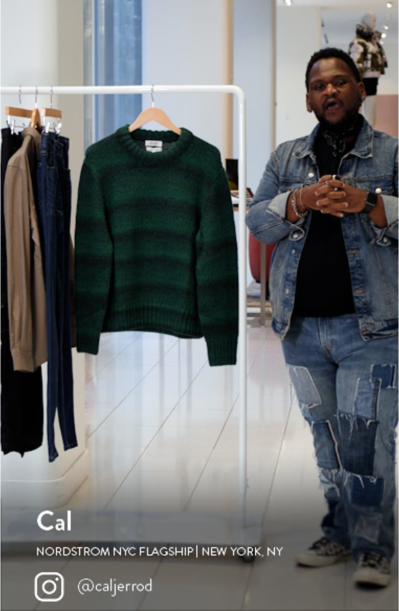 Gradient Stripe Wool Crewneck Sweater, sales video thumbnail