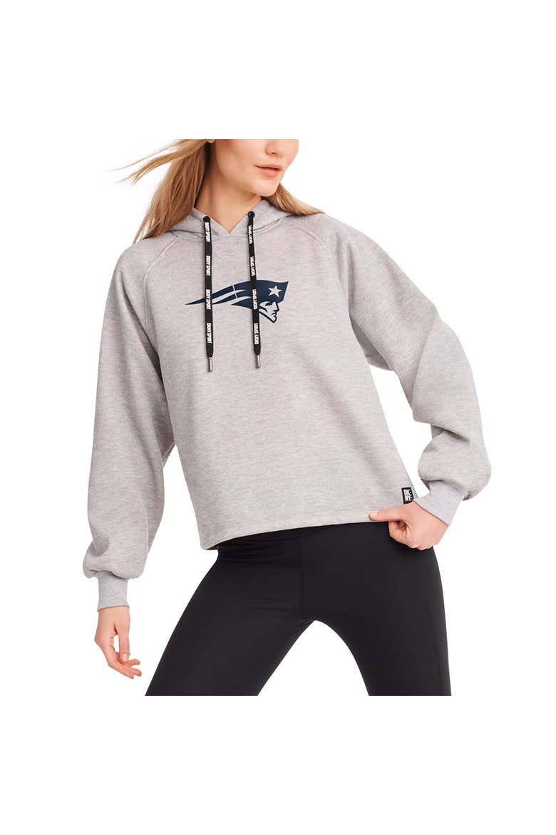 Women's DKNY Sport Heather Gray New England Patriots Debbie Dolman Raglan Pullover Hoodie, Main, color, Heather Gray