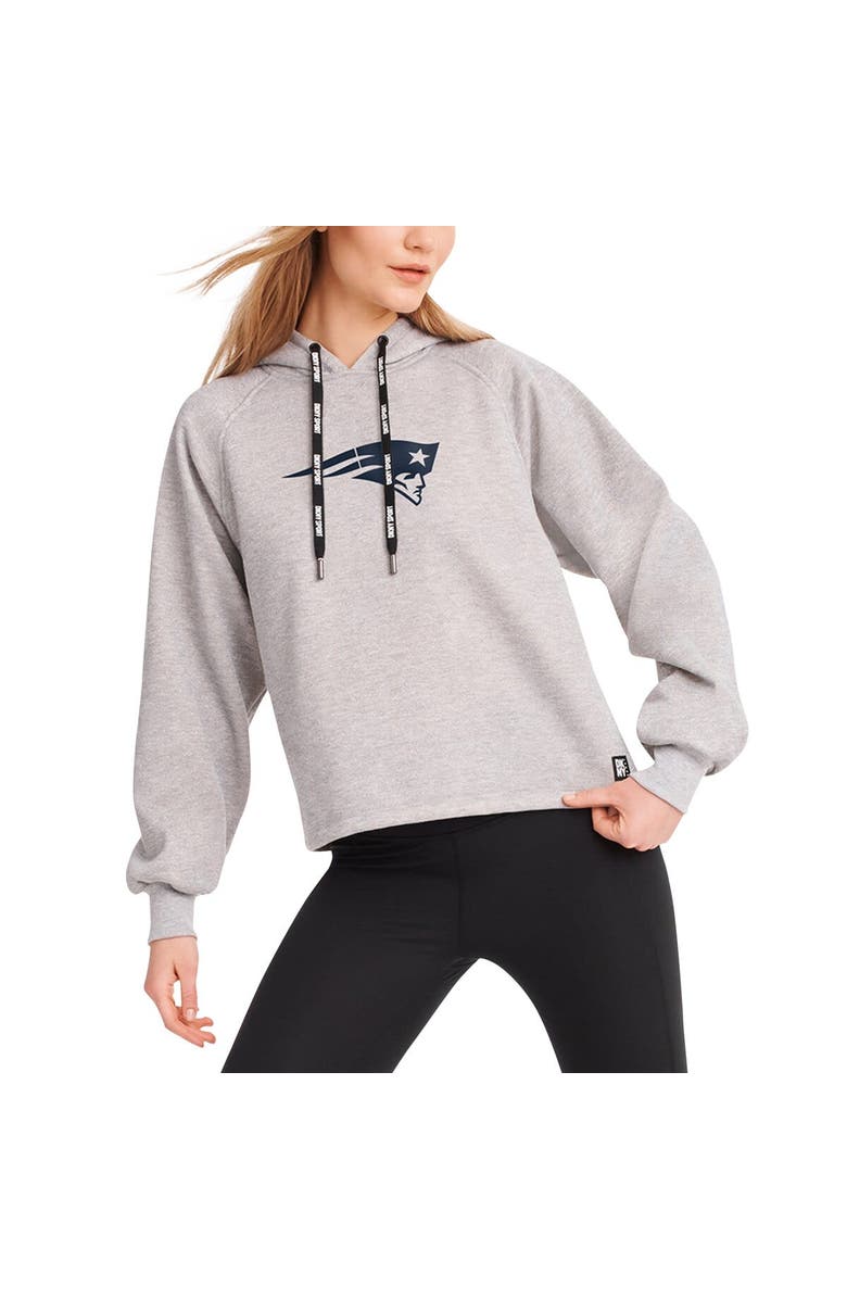 DKNY SPORT Women's DKNY Sport Heather Gray New England Patriots Debbie Dolman Raglan Pullover Hoodie, Main, color, Heather Gray