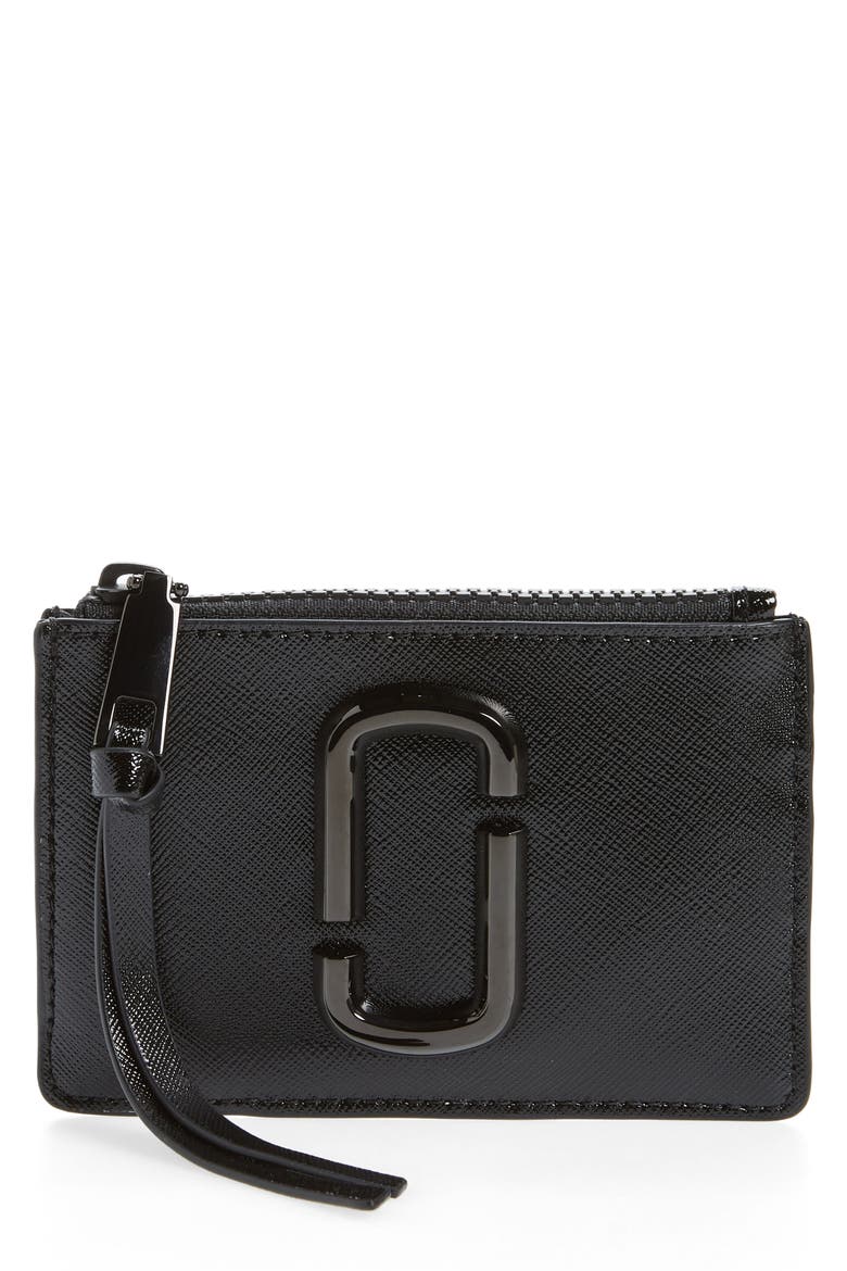 Saffiano Leather ID Wallet, Main, color, BLACK