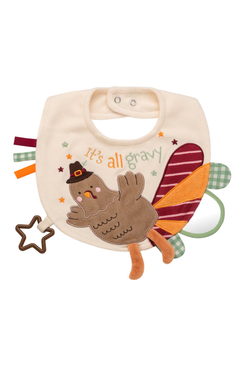 Turkey Thanksgiving Activity Bib, Main, color, BROWN