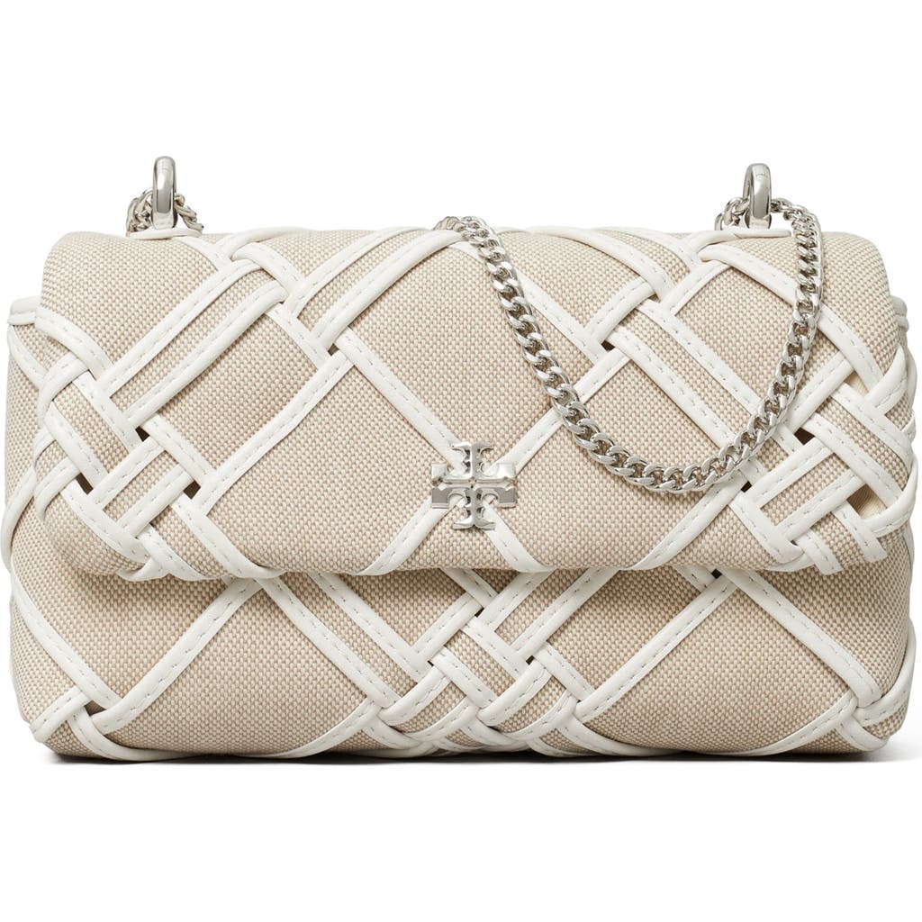 Tory Burch Mini Kira Woven Canvas Convertible Crossbody Bag In Neutral