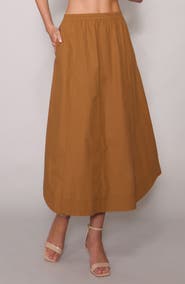 MELLODAY Round Hem Poplin Skirt