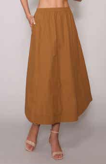 MELLODAY Round Hem Poplin Skirt