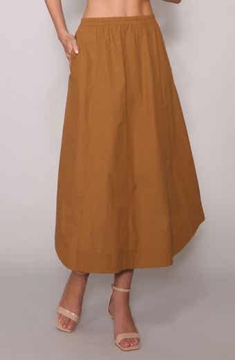 MELLODAY Round Hem Poplin Skirt