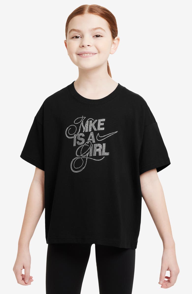Nike Kids' Sportswear Cotton Graphic T-Shirt, Main, color, 