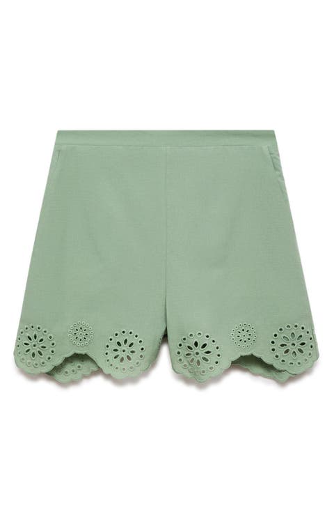 Cotton Eyelet Shorts