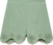 MANGO Cotton Eyelet Shorts