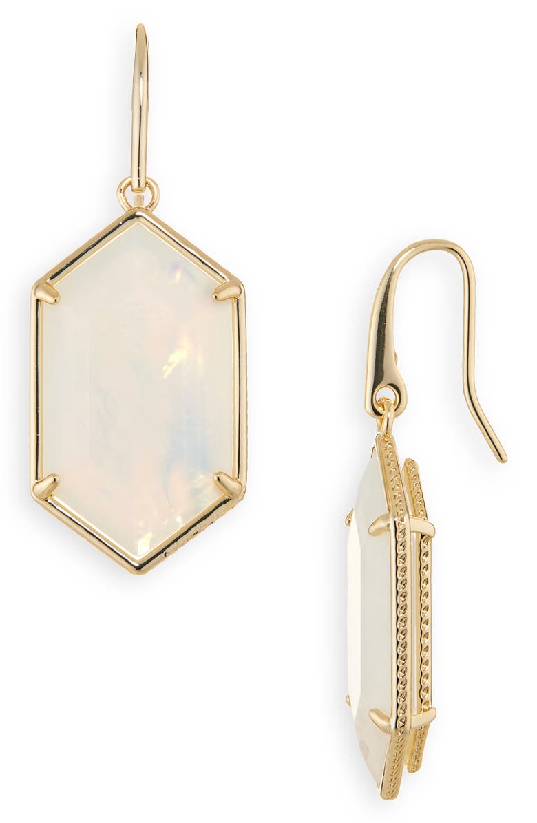 Kendra Scott Hallie Drop Earrings, Main, color, Gold Opalite Illusion