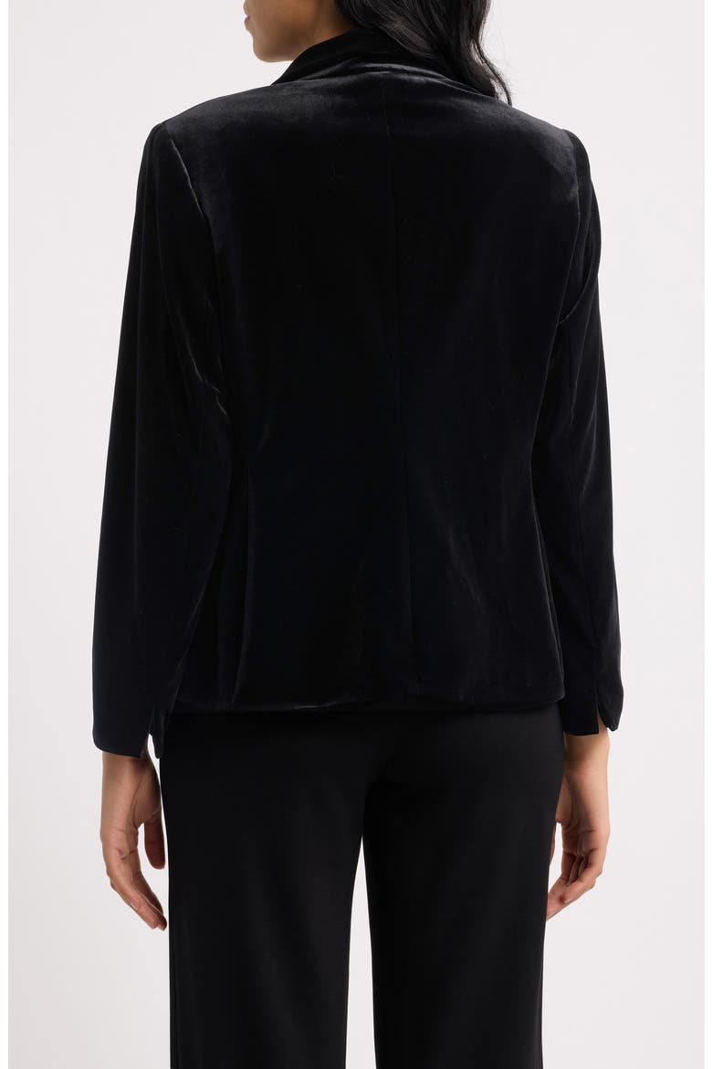 One-Button Shawl Collar Velvet Blazer, Alternate, color, ANNE BLACK