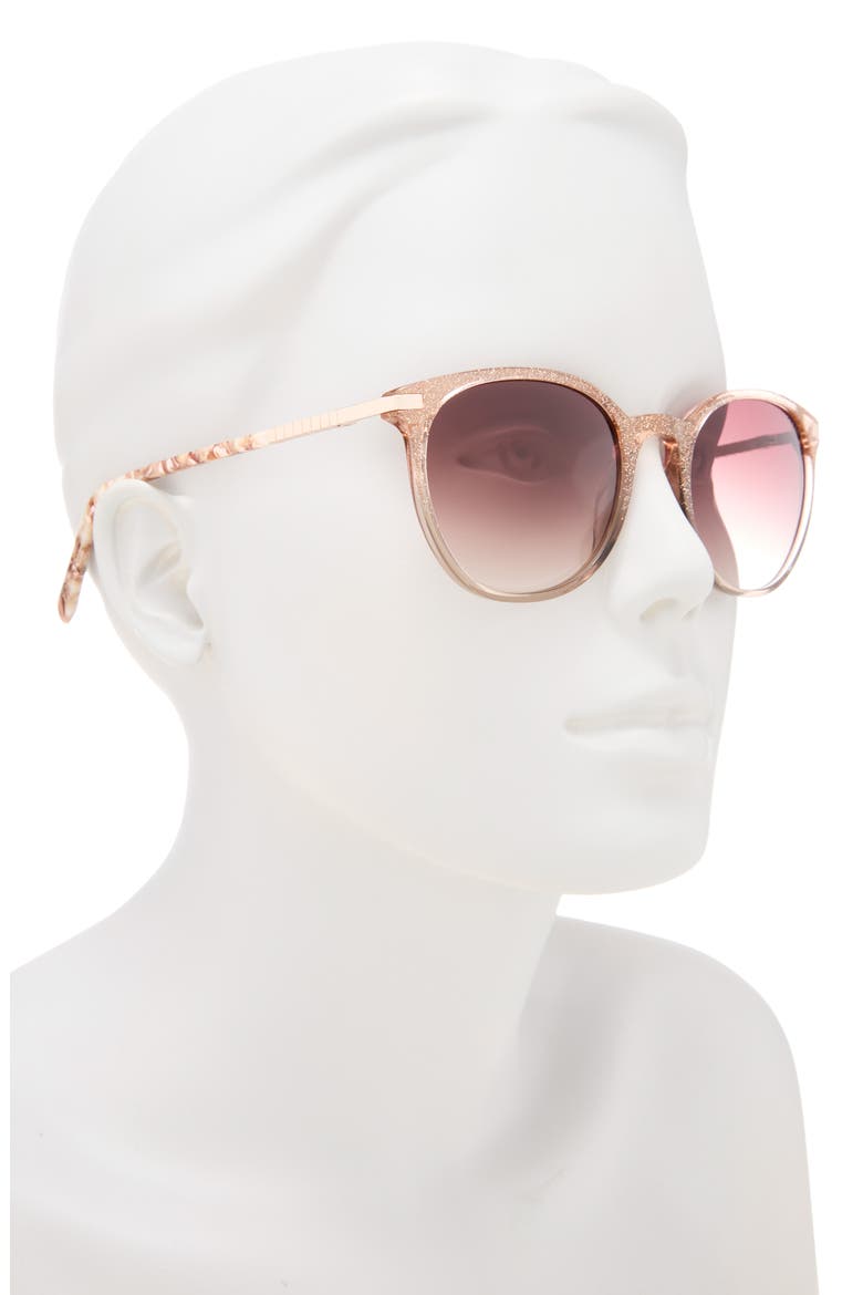 53mm Round Sunglasses, Alternate, color, BLUSH
