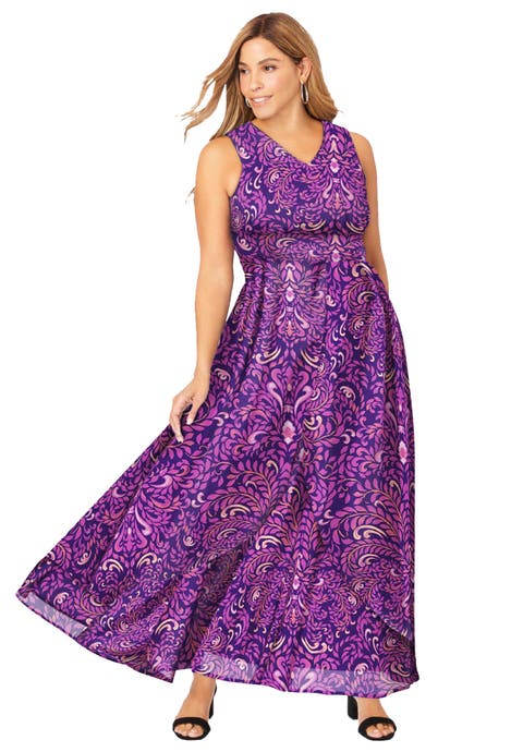 Georgette Flyaway Maxi Dress (Plus Available)