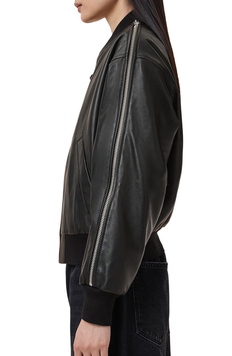 AllSaints Zenith Leather Bomber Jacket, Alternate, color, 