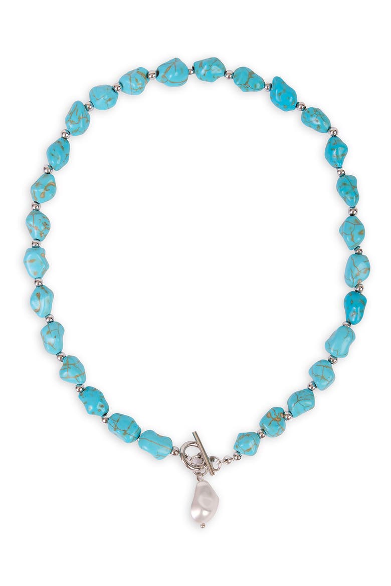 Beaded Crystal Necklace, Main, color, TURQUOISE
