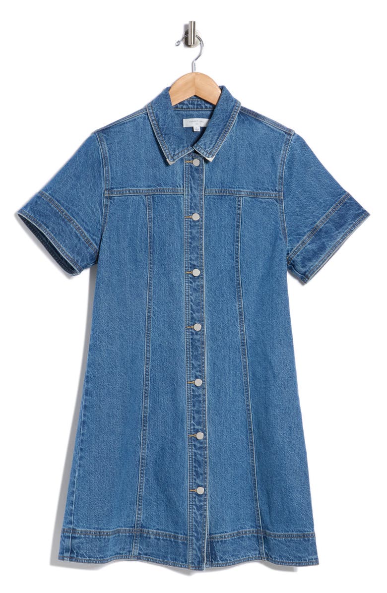 Habitual Stretch Denim Shirtdress, Alternate, color, Adrift