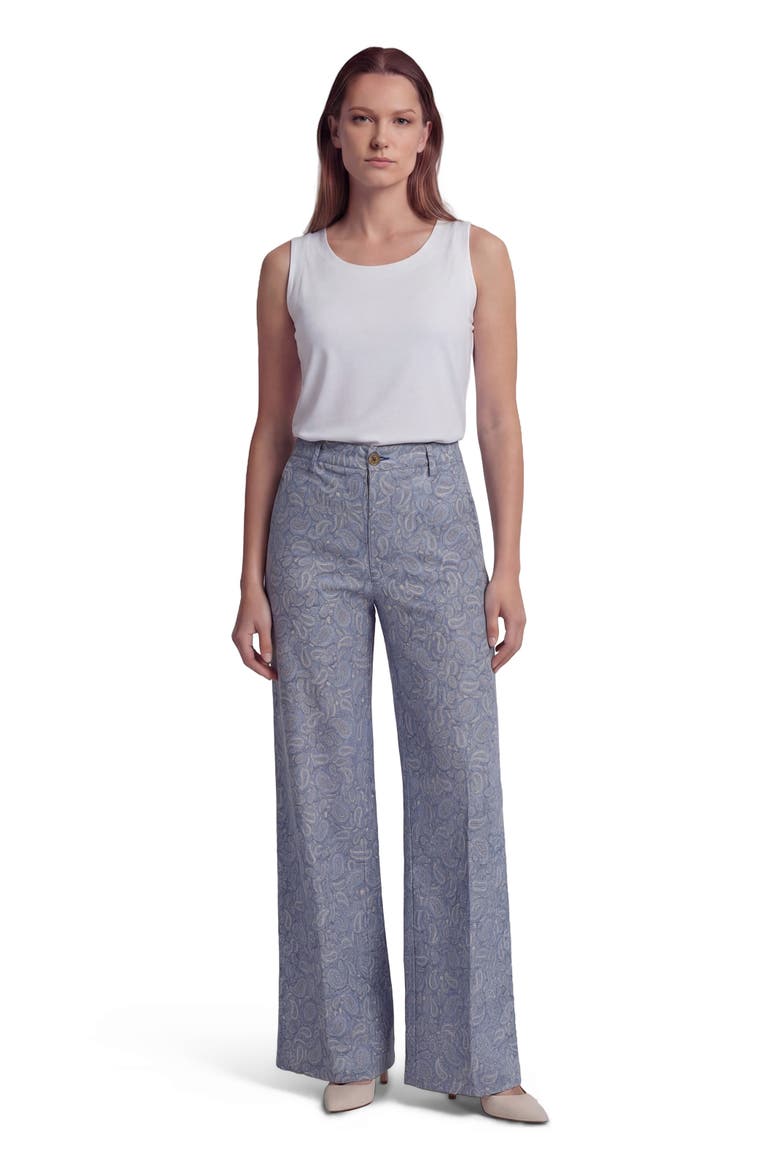 Paisley Pile Womens Wide-leg Pant, Main, color, PAISLEY PILE NATURAL