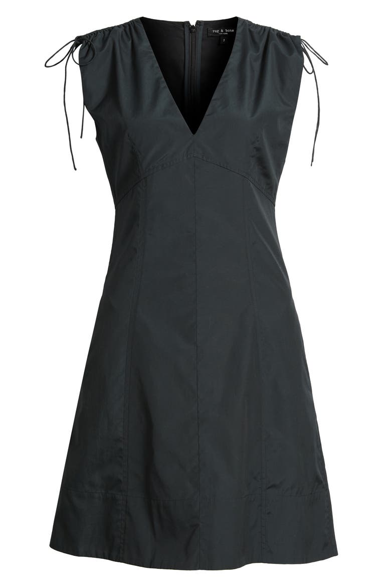 Emmet Tie Shoulder Sleeveless Fit & Flare Dress, Alternate, color, BLACK