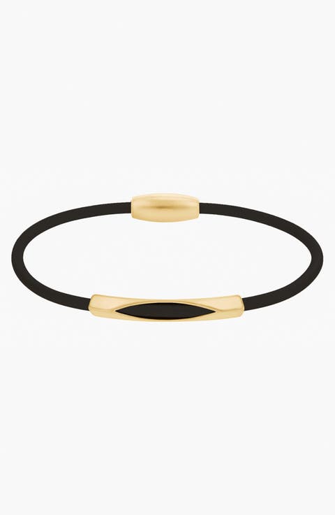 Leather Magnetic Bar Bracelet Modern Luxe Statement
