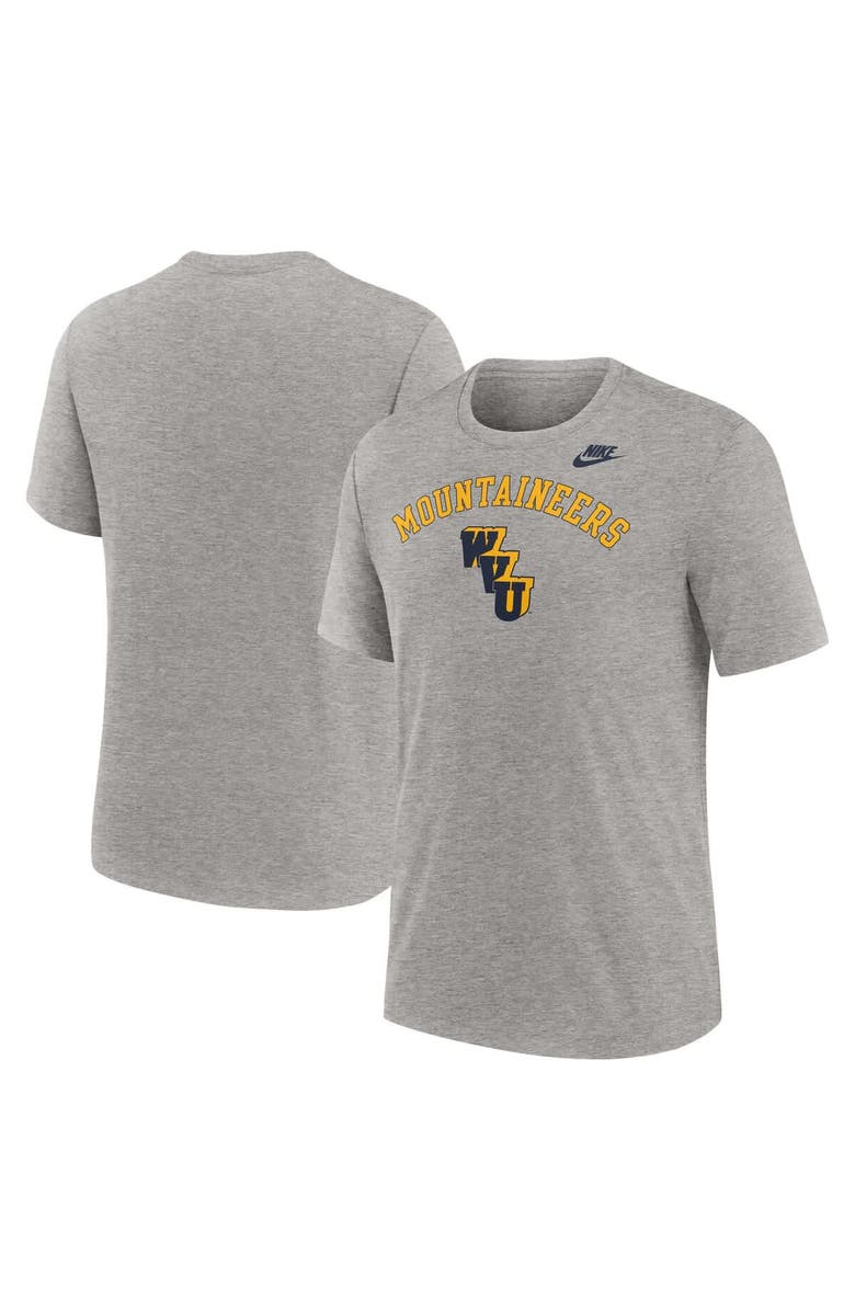 Nike Men's Nike Heather Gray West Virginia Mountaineers Legacy Arch Tri-Blend T-Shirt, Main, color, Heather Gray