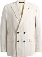 AllSaints Ridley Slim Fit Pinstripe Double Breasted Sport Coat