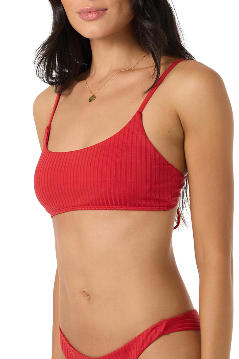 Shorebreak Rib Surfside Bikini Top, Alternate, color, LIFEGUARD RED