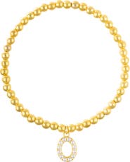 Adornia Faux Pearl Initial Charm Beaded Bracelet