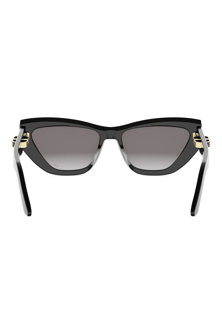 CDior B6I 56mm Gradient Cat Eye Sunglasses, Alternate, color, SHINY BLACK / GRADIENT SMOKE
