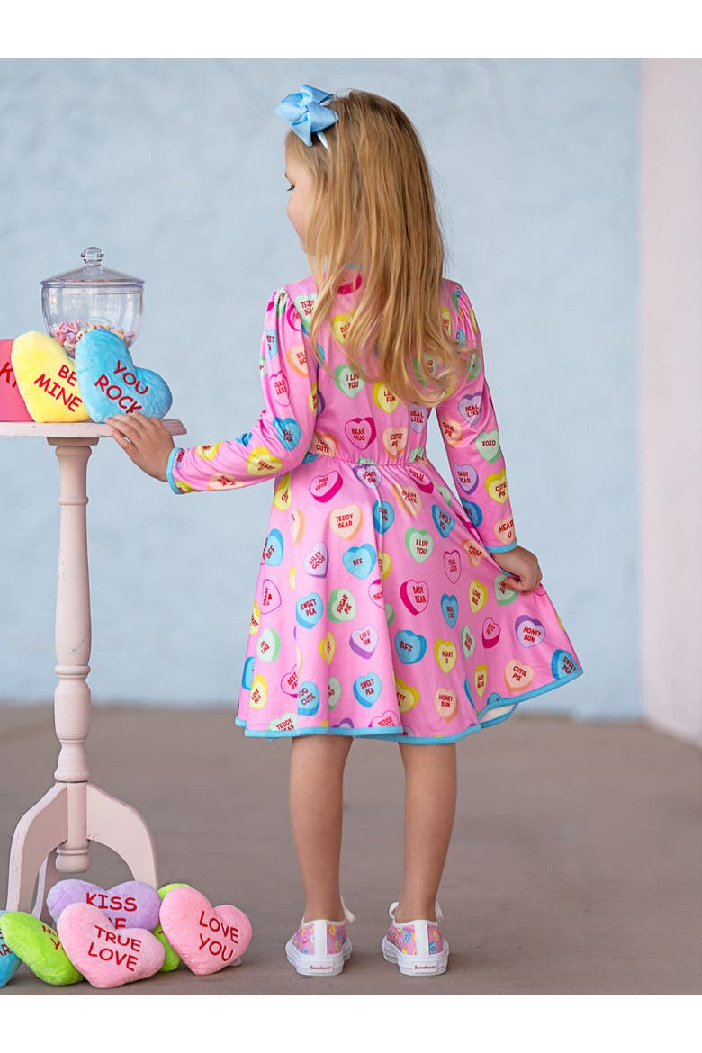 Sweethearts Conversational Hearts Darling Valentine Dress(Toddler, Little Kid & Big Kid), Alternate, color, Pink