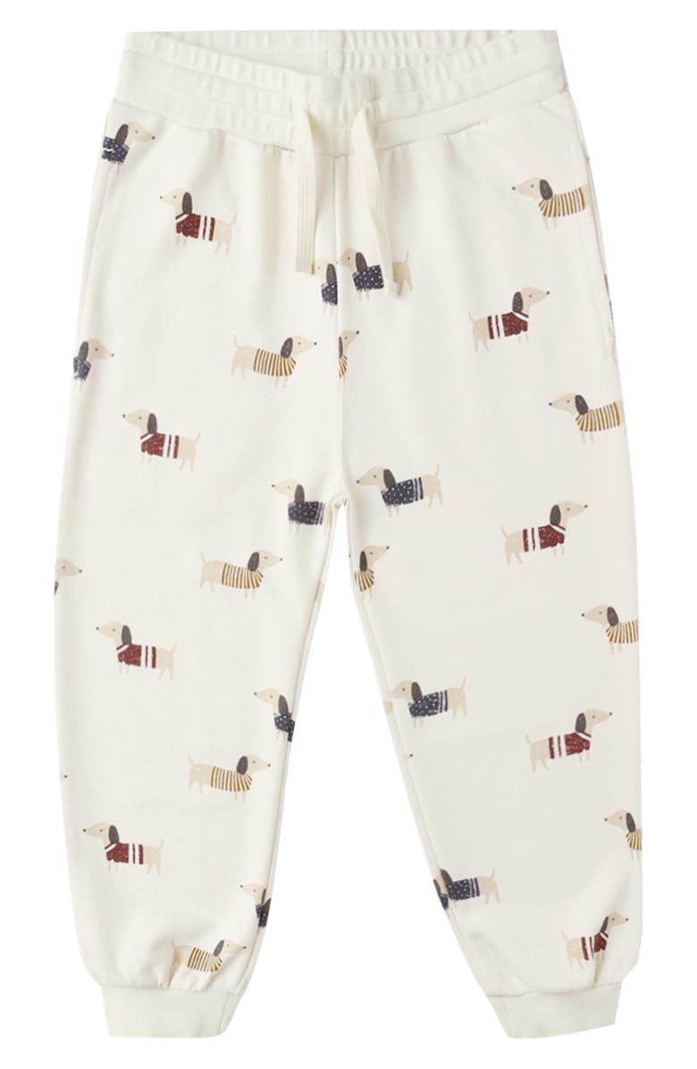 QUINCY MAE Dachshund Relaxed Cotton Blend Joggers, Main, color, Natural