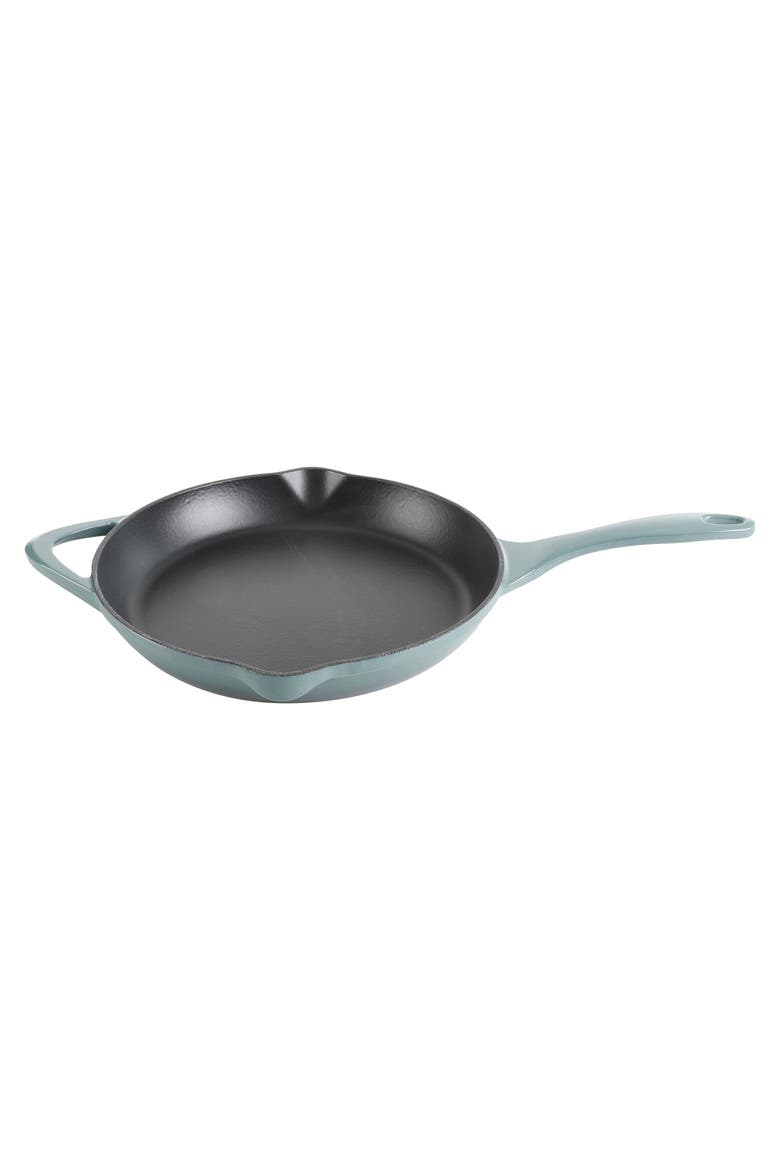 11 Inch Round Enameled Cast Iron Skillet, Alternate, color, Ombre Green