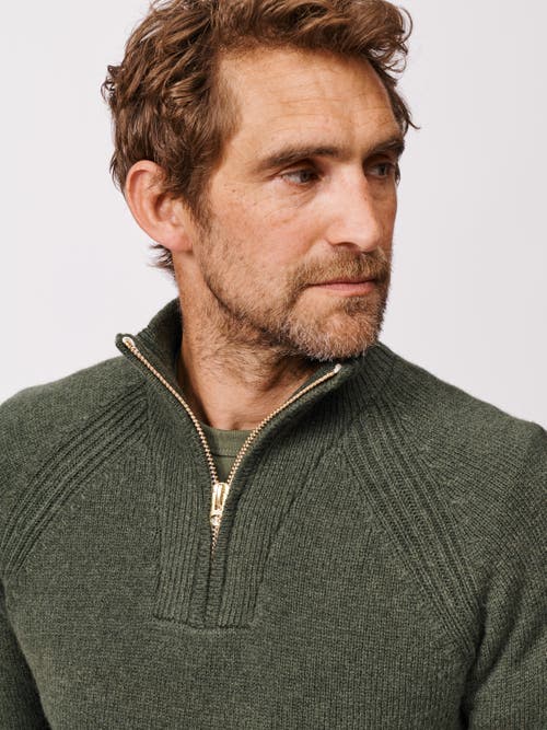 Aubin Pelham Zip Neck Sweater In Green