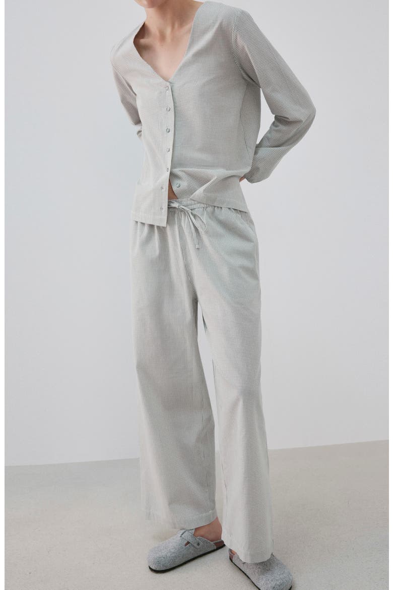 Gingham Check Pajamas, Alternate, color, GREY