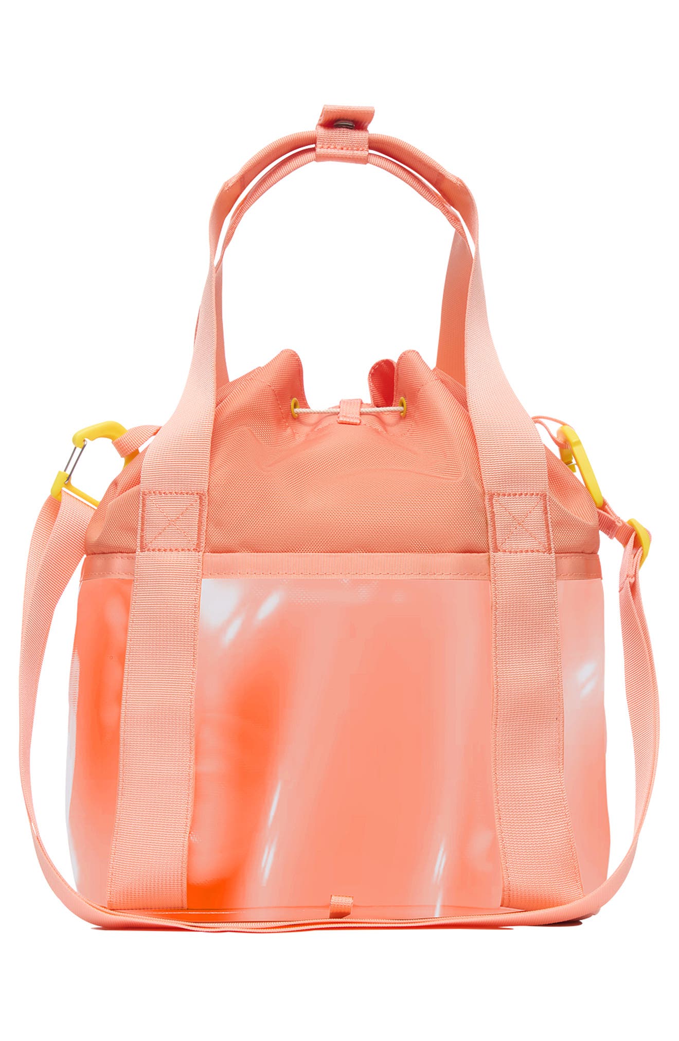 Baboon to the Moon Go-Tote Bucket Bag, Alternate, color, Sunset Coral