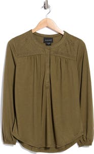 Forgotten Grace Embroidered Button Front Top