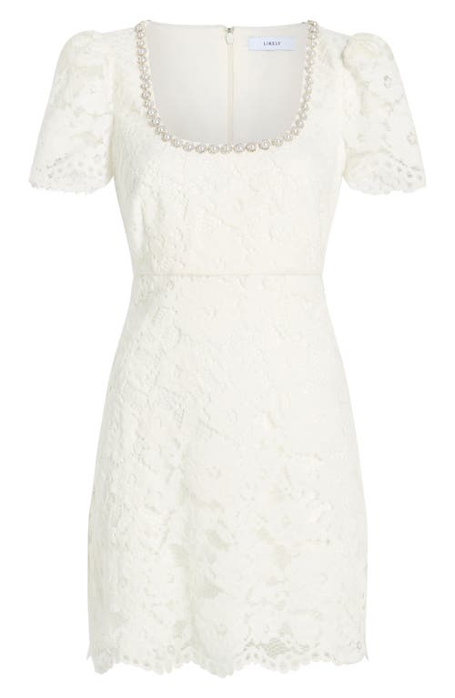 Likely Isa Lace Sheath Minidress In White