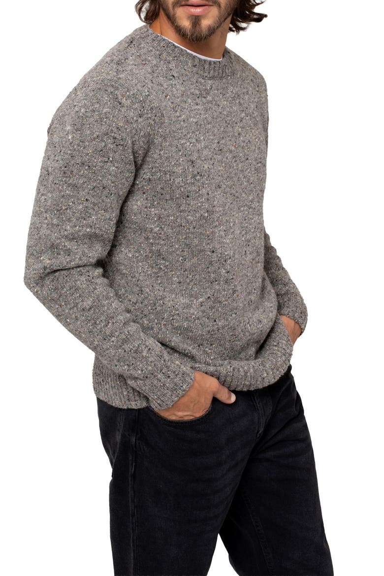 Donegal Crew Neck Sweater, Alternate, color, GREY PEBBLE
