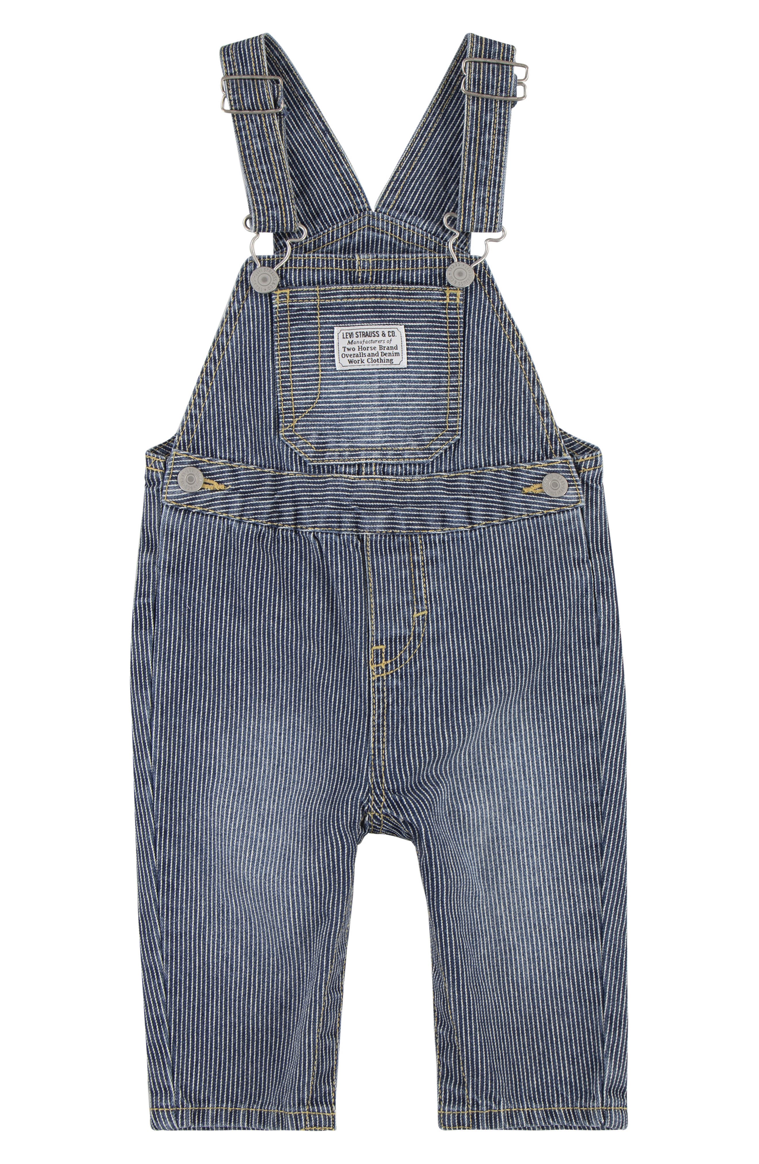 Levi's Railroad Stripe Cotton Overalls