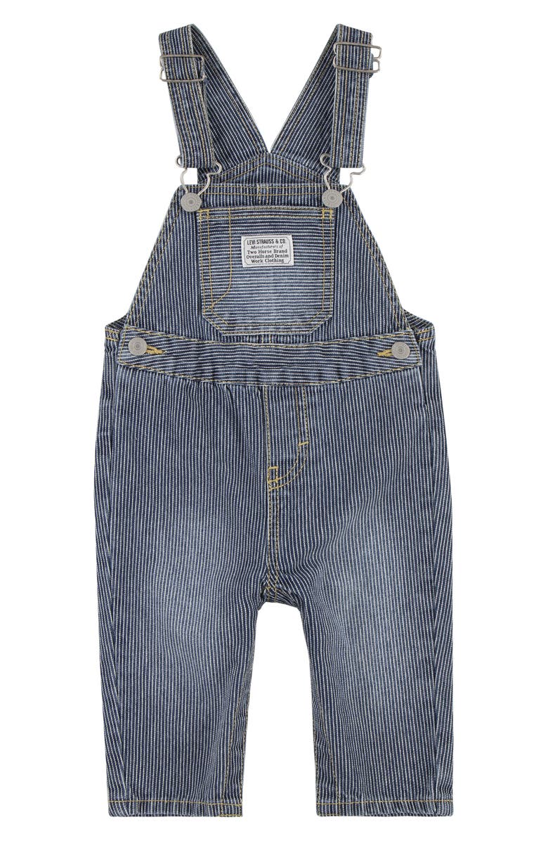 Levi's Railroad Stripe Cotton Overalls, Main, color, Yucatan