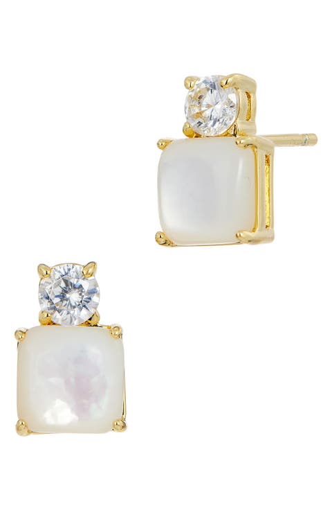 Cubic Zirconia Birthstone Stud Earrings