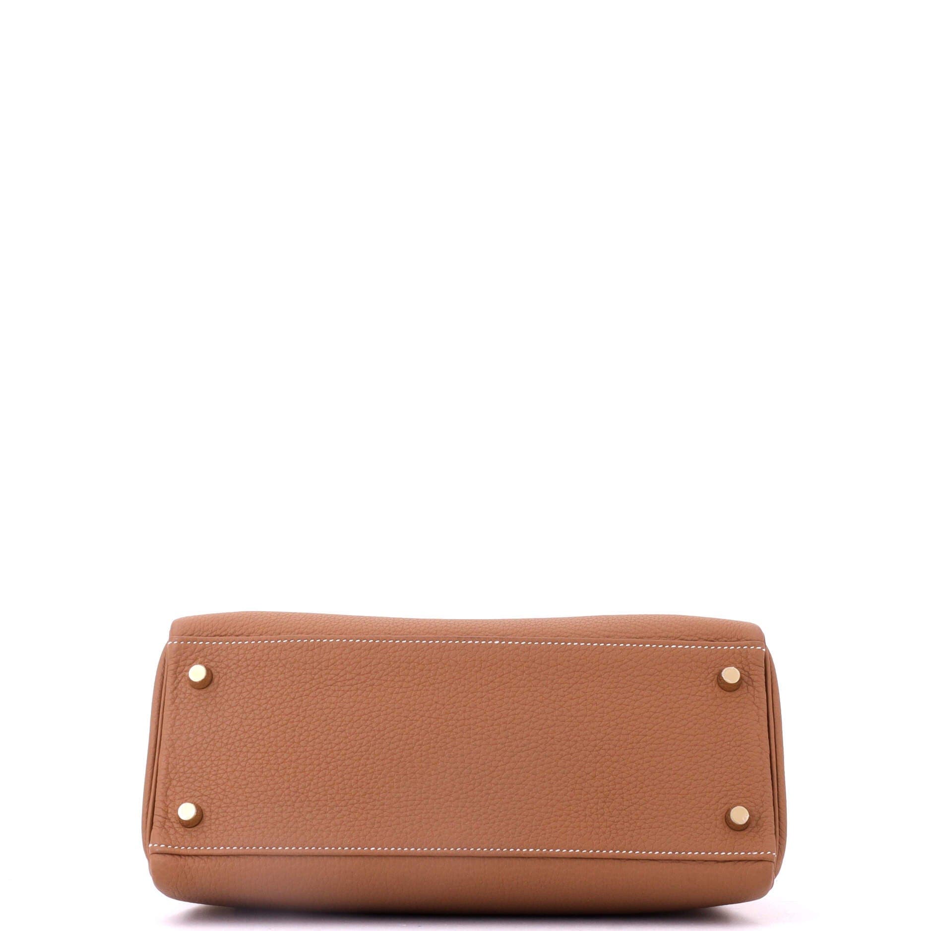 Pre-Owned Hermes Kelly Handbag Brown Togo with Gold Hardware 28, Alternate, color, Gold