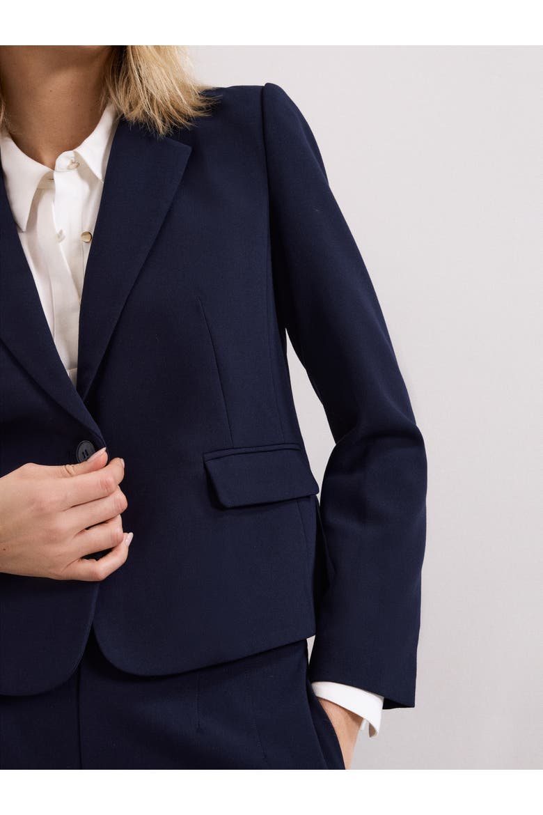 Aubrie Single Button Cropped Blazer, Alternate, color, Navy