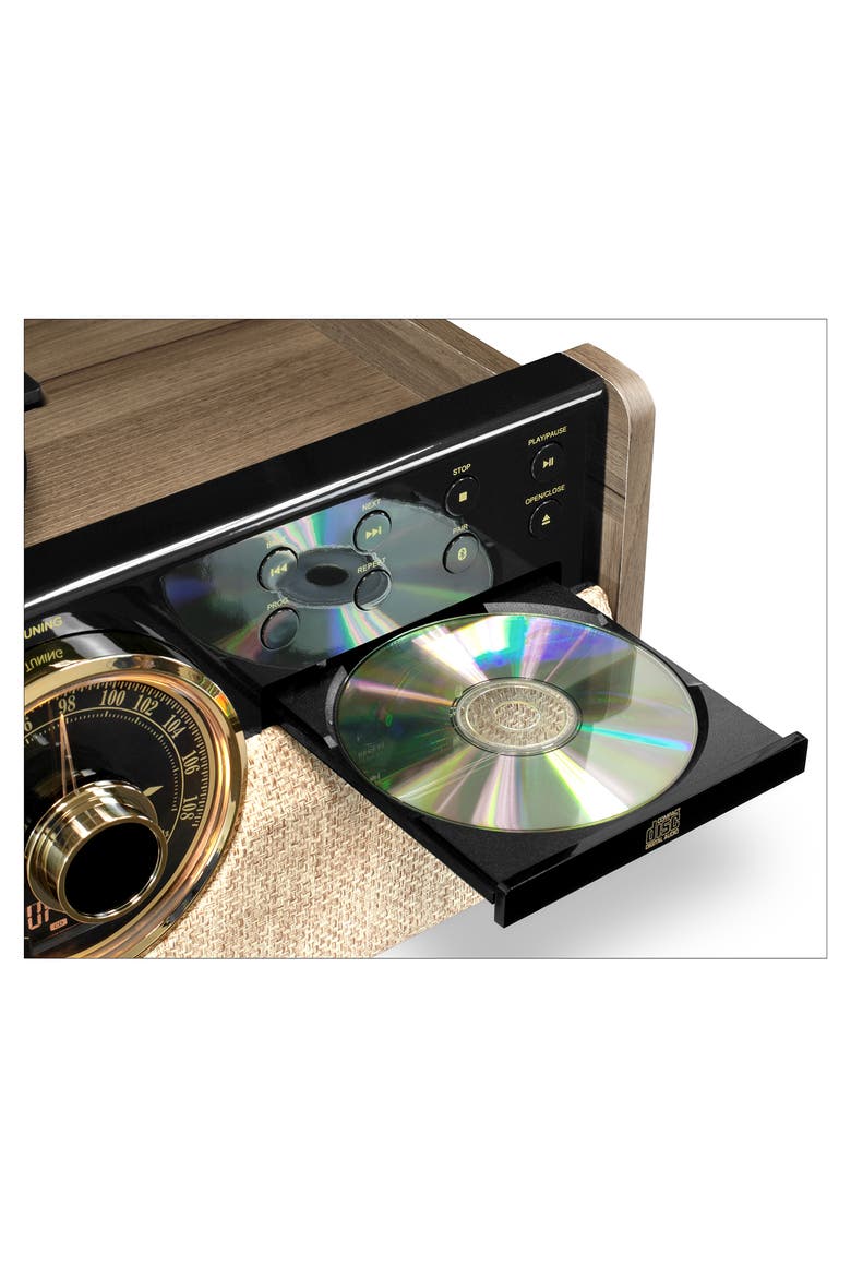 Empire 6 in 1 Wood Record Player, Alternate, color, Farmhouse Walnut