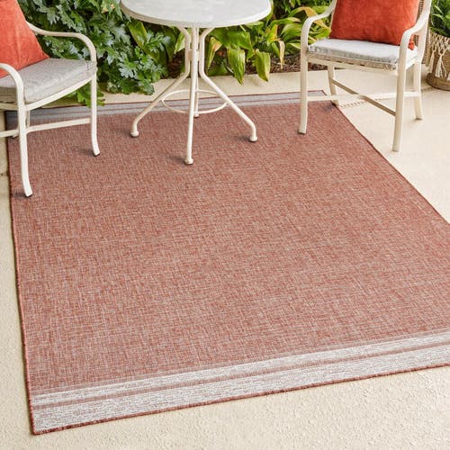 Jonathan Y Alda Modern Minimalist Mingled Solid Indoor/outdoor Area Rug In Salmon/cream