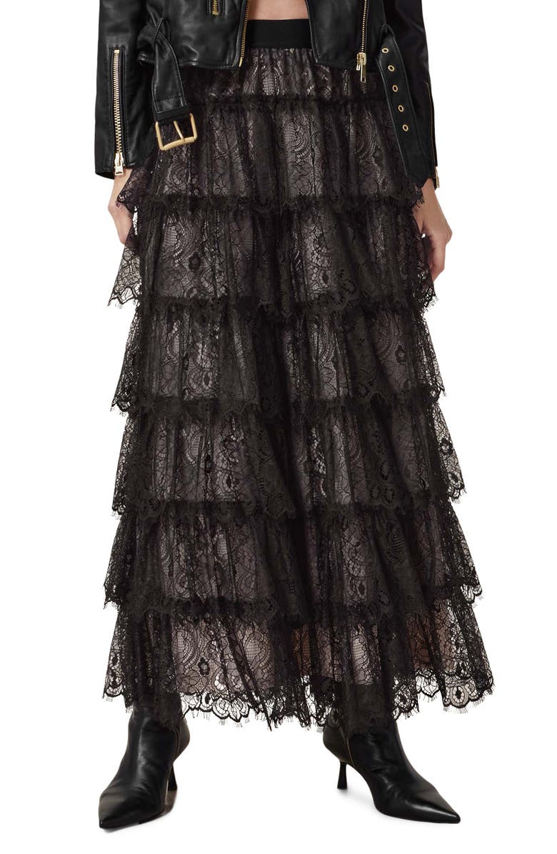 AllSaints Rory Lace Maxi Skirt, Main, color,