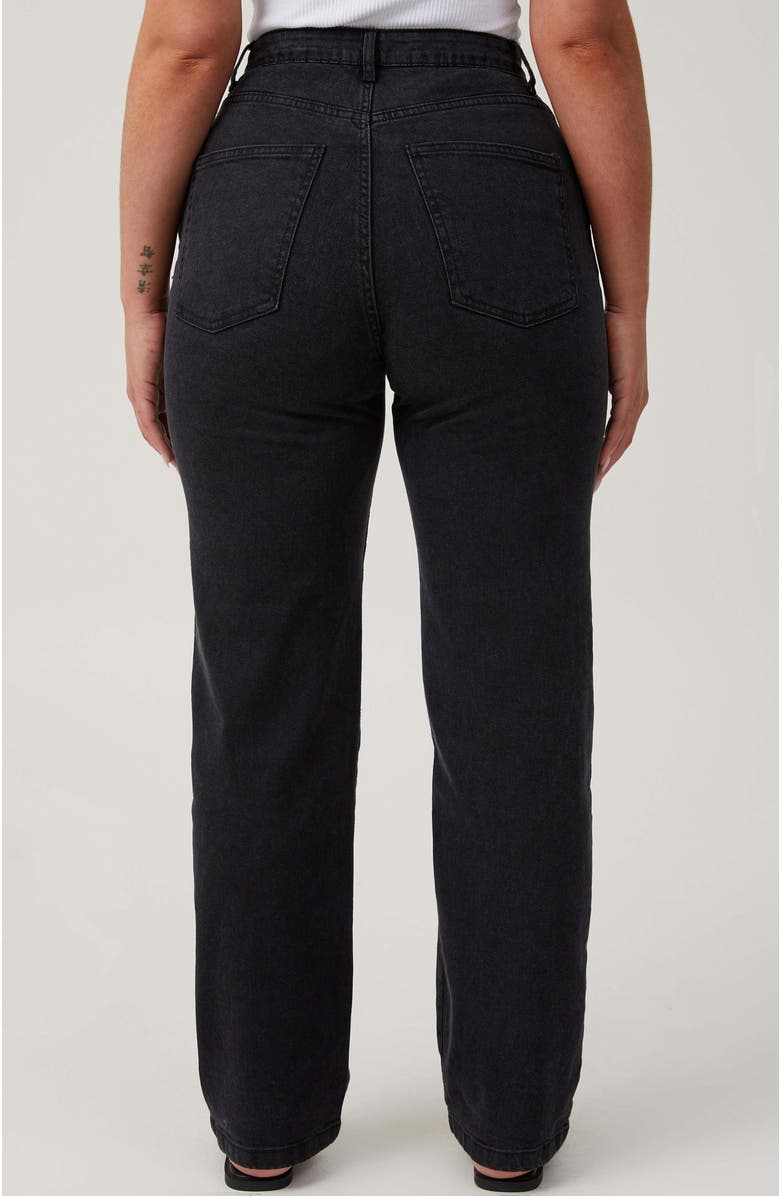 Cotton On Women's Curvy Stretch Straight Jean, Alternate, color, Graphite Black