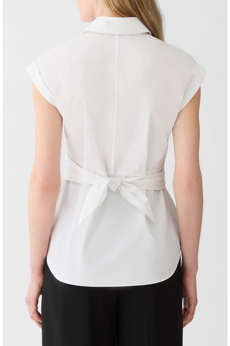 Organic Cotton Poplin Wrap Shirt, Alternate, color, WHITE