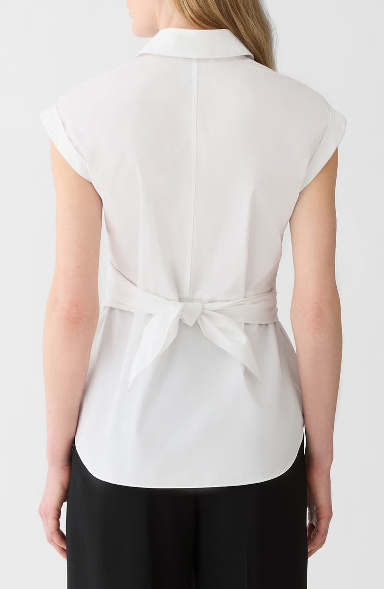Lafayette 148 New York Organic Cotton Poplin Wrap Shirt, Alternate, color, White