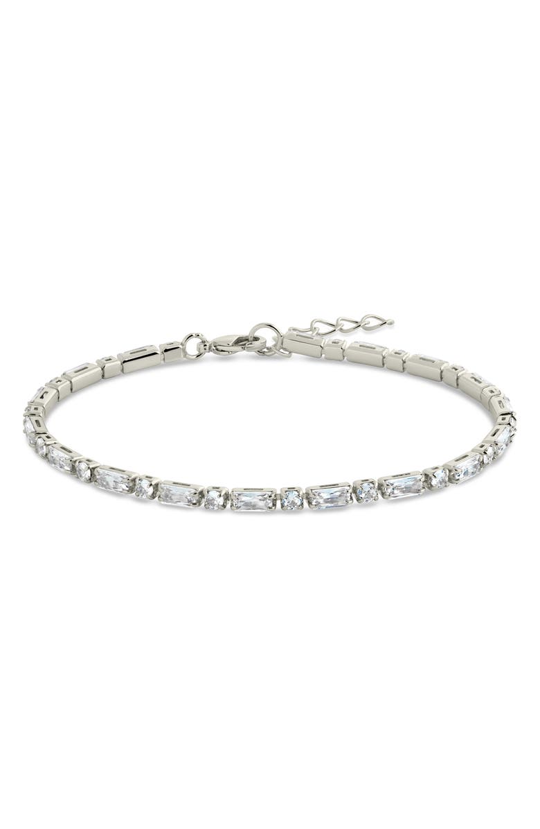 Sterling Forever Georgia Cubic Zirconia Tennis Bracelet, Alternate, color, Silver