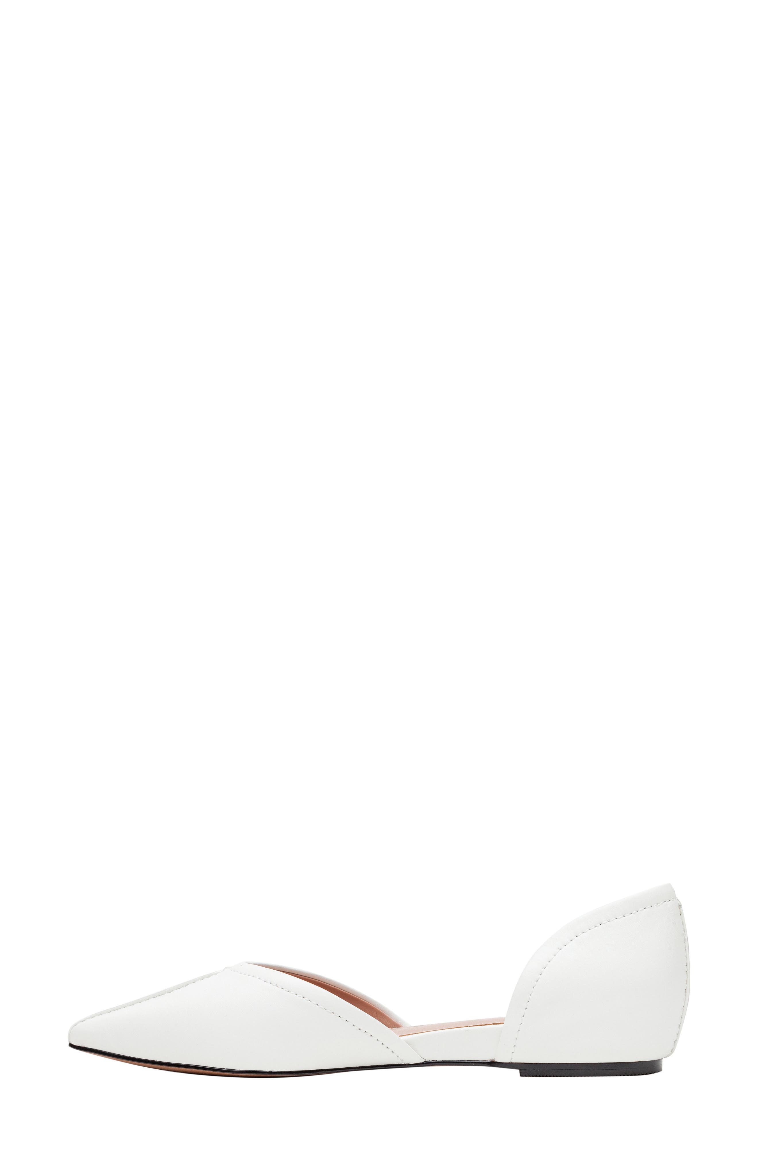 Doria Pointed Toe Flat, Alternate, color, EGGSHELL
